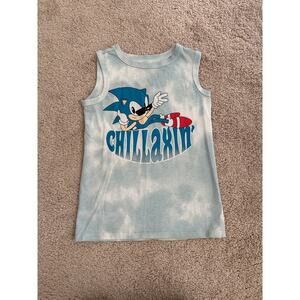 Sonic the Hedgehog blue tie dye tank top, kids size small